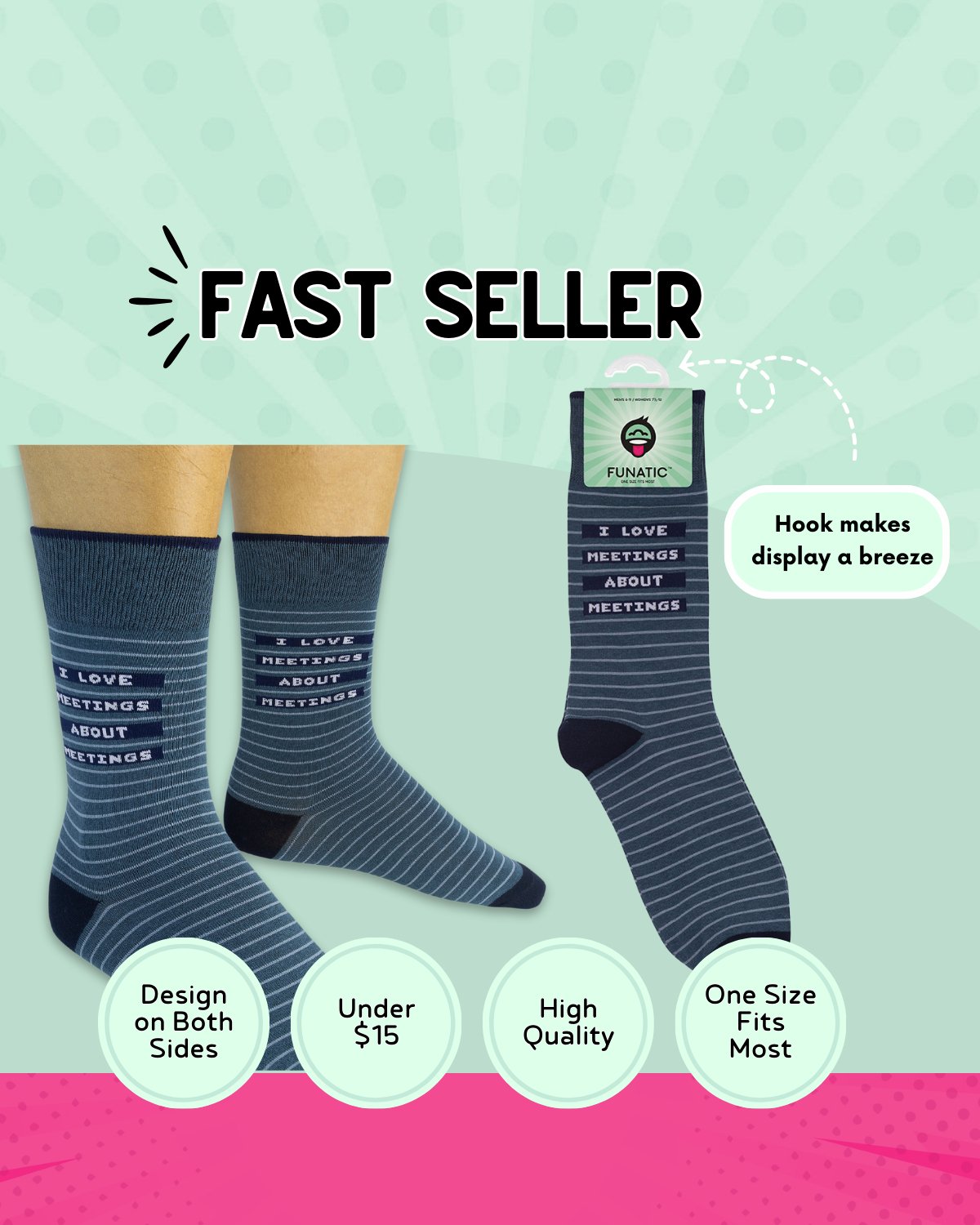 I Love Meetings About Meetings Socks | Funny Unisex Socks - HER Home Design Boutique